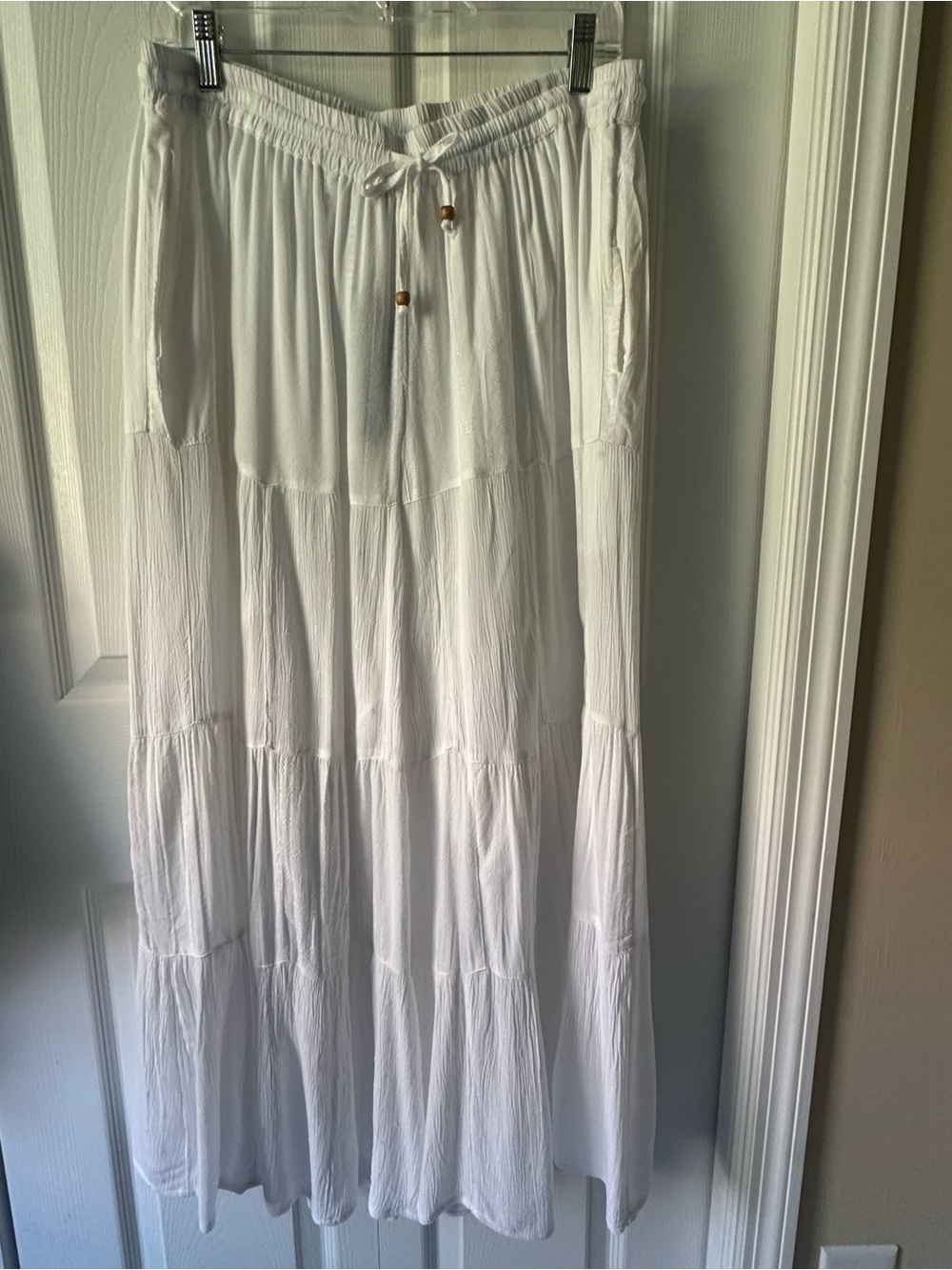 Young Threads White Wide-Leg Drawstring Palazzo Pants